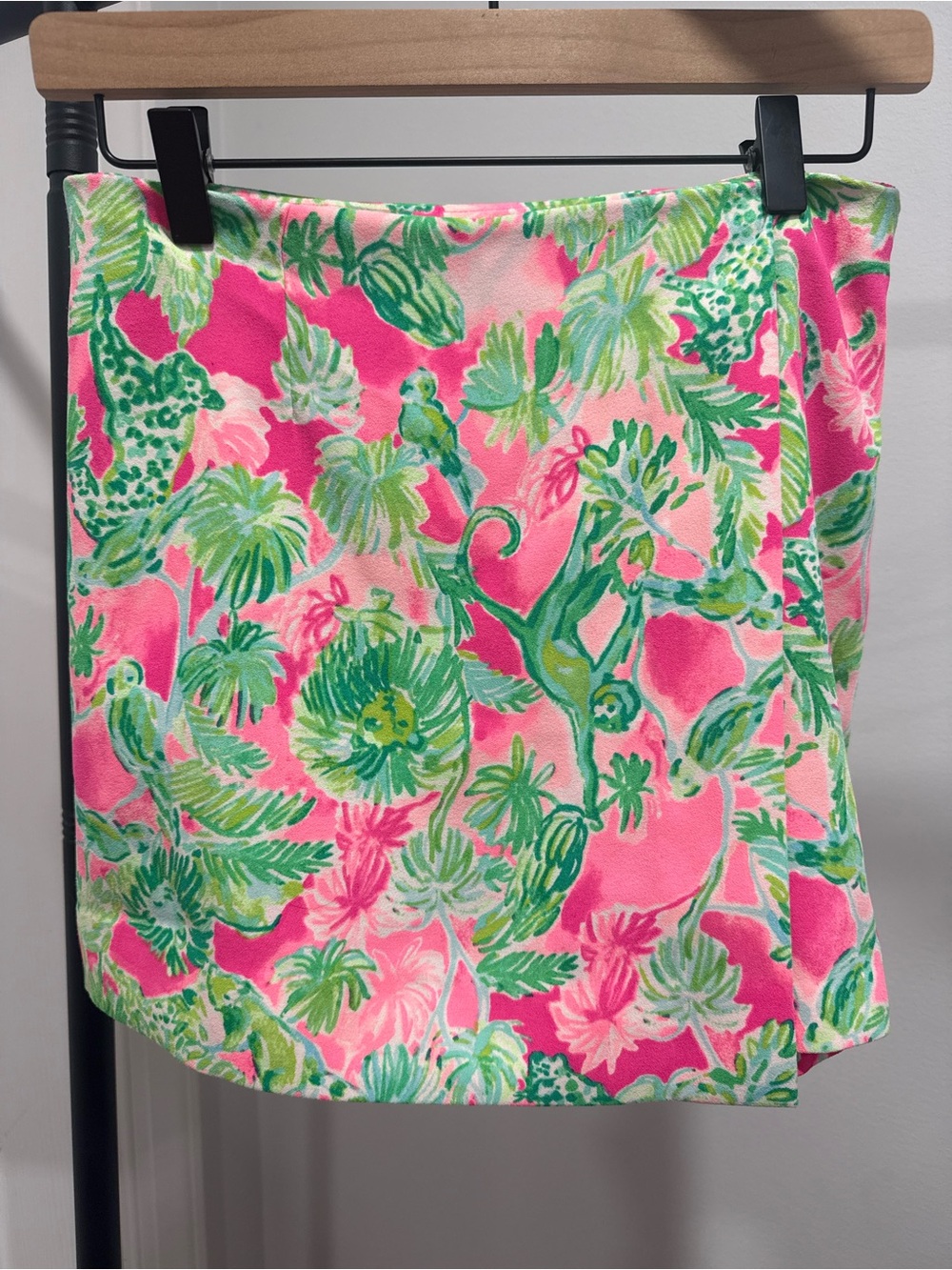 Lilly Pulitzer Pink and Green Tropical Print Skirt